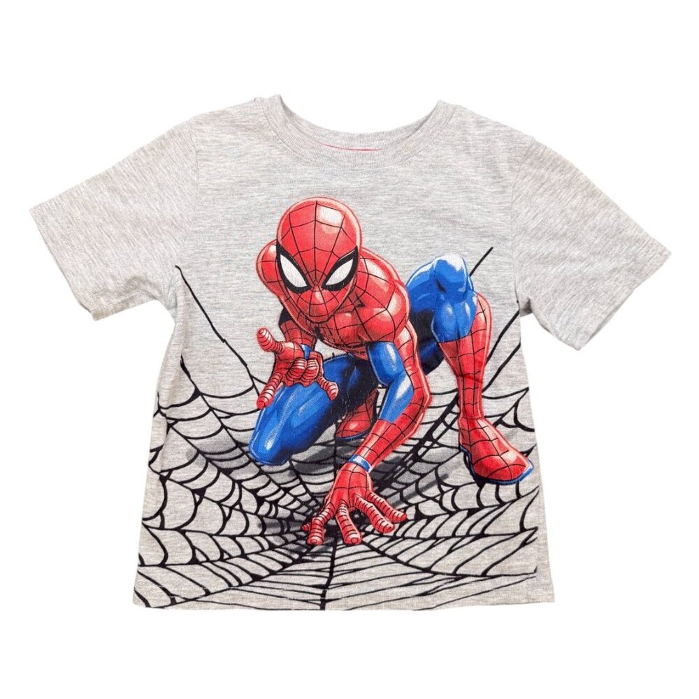 Boy's Gray Spiderman Short Sleeve T-Shirt - 4T